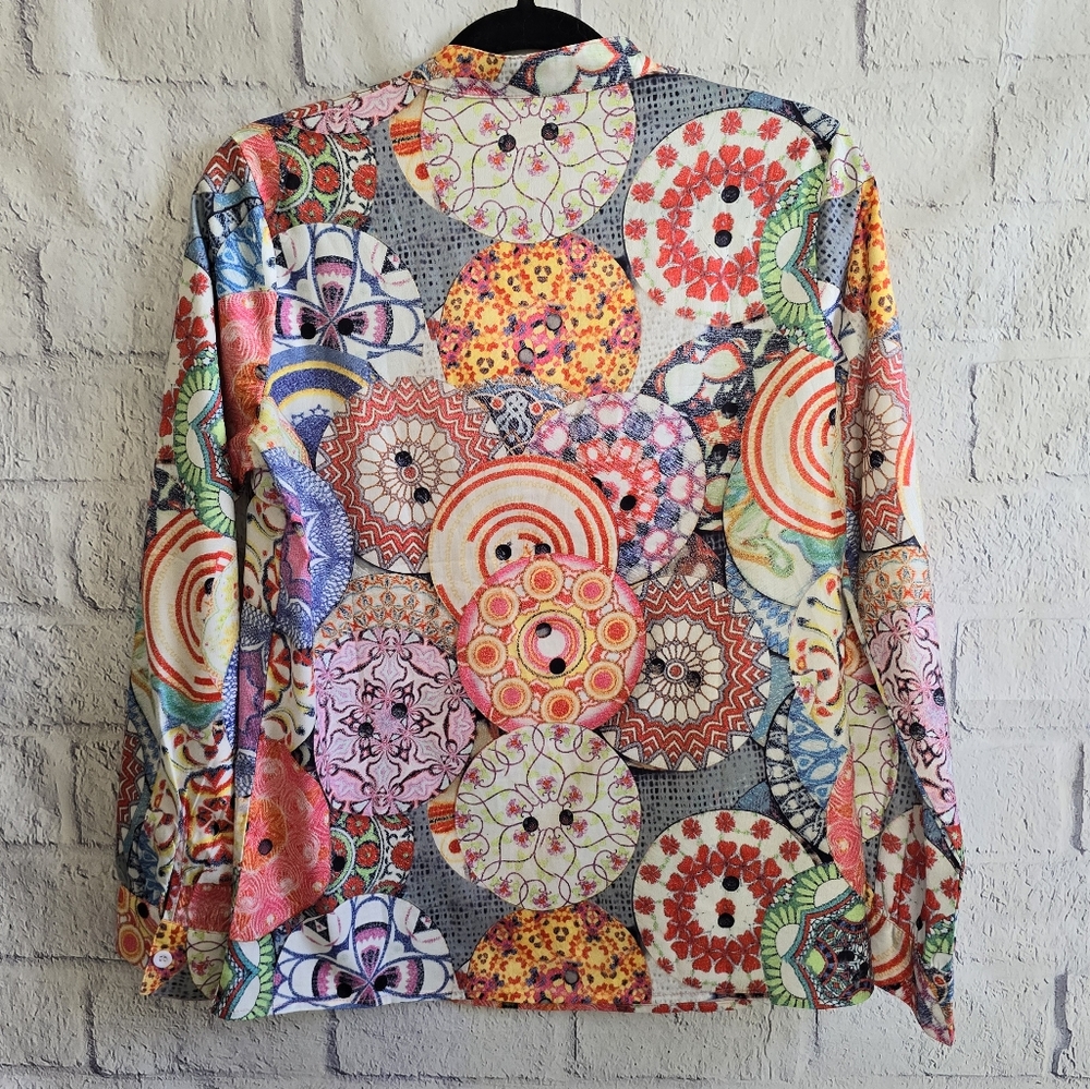 Colorful Boho Lightweight Unique Patterned Button… - image 4